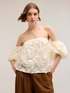 Blusa off-shoulders in pizzo lavorato image number 2