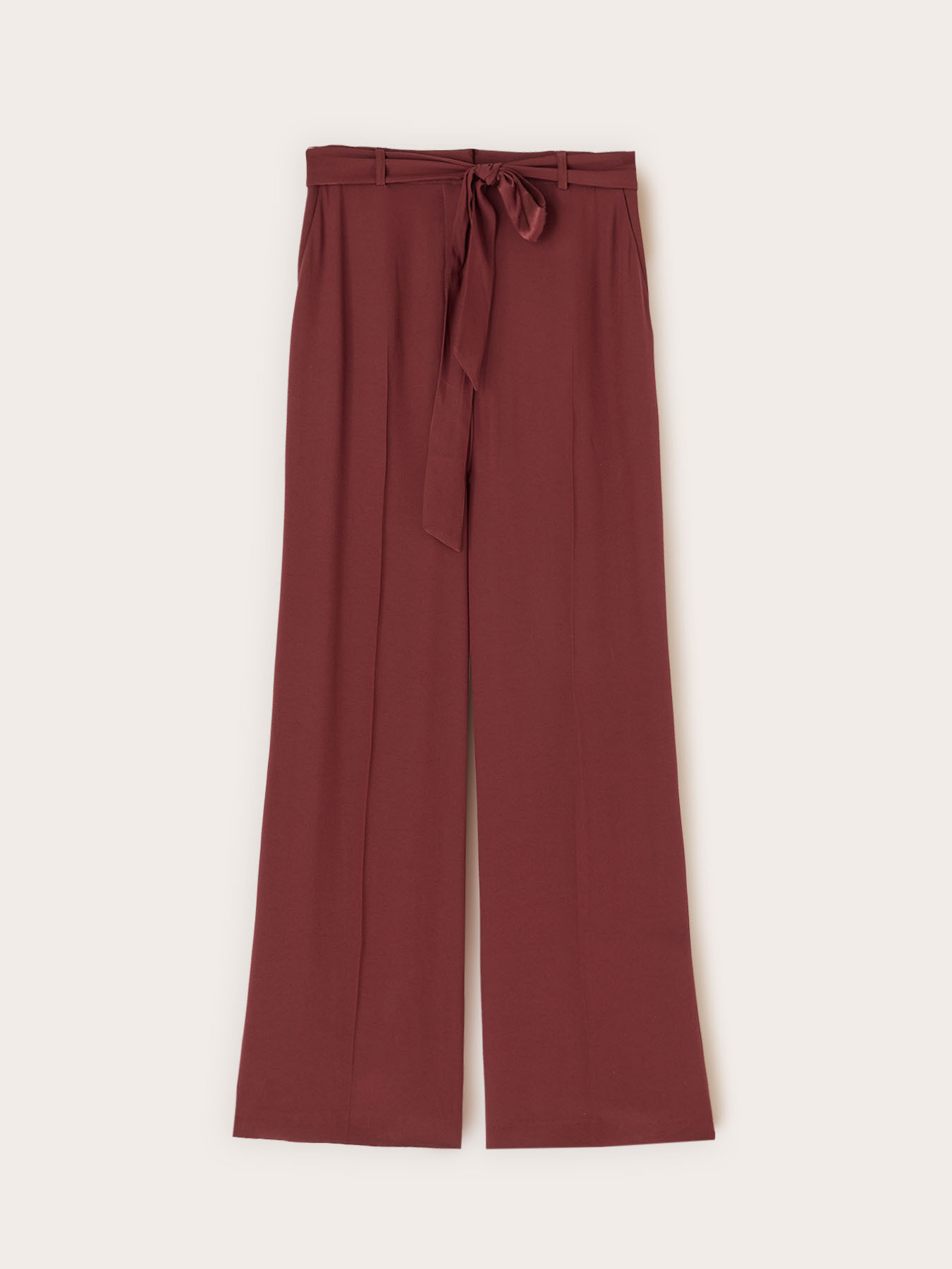 Palazzo pants in envers satin with sash image number 4