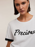 T-shirt in cotone con scritta in perline image number 3