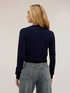 Short viscose cardigan with contrast trim image number 1