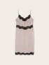Sheath dress in twill with lace inserts image number 4