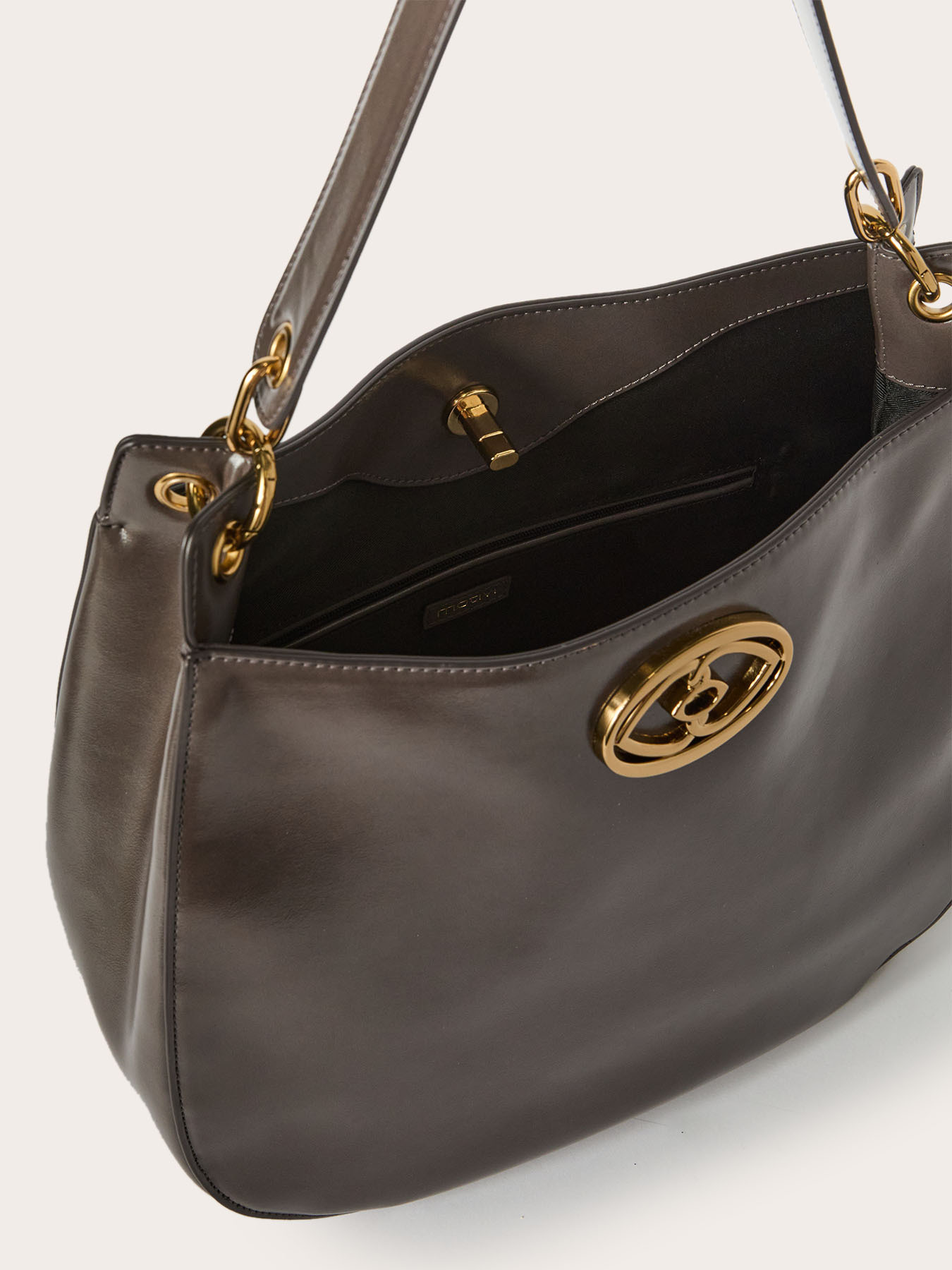 Hobo bag in glossy coated fabric image number 4