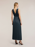 Long pleated dress in lurex jersey image number 1