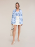 Oversized striped shirt with floral print image number 2