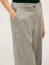 Pantaloni tip palazzo din țesătură diagonală image number 3