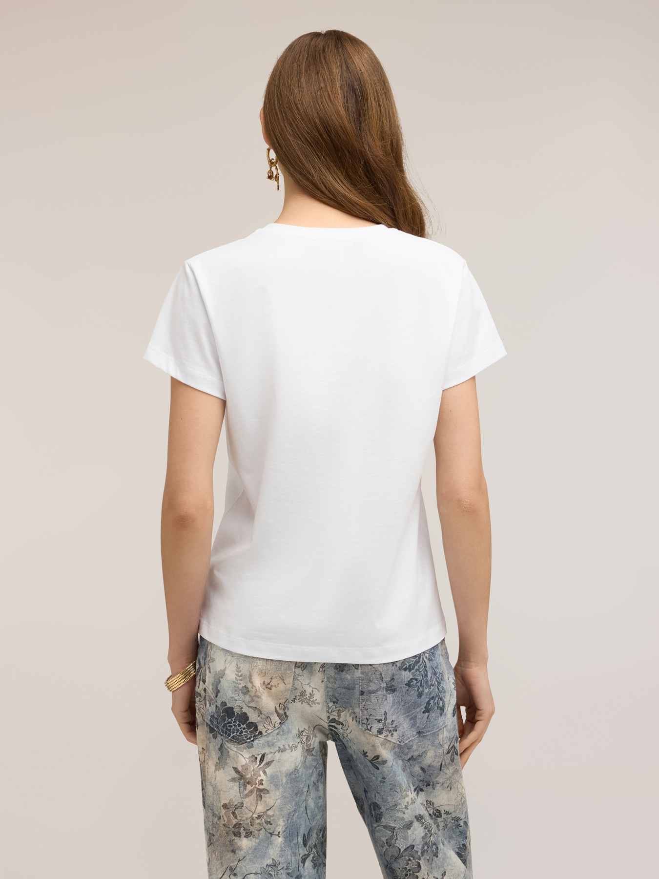 Jersey T-shirt with embroidered text image number 1