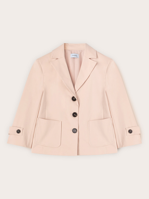 Three-quarter sleeve cotton blend jacket