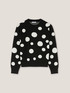 Pullover corto in maglia jacquard fantasia a pois image number 3