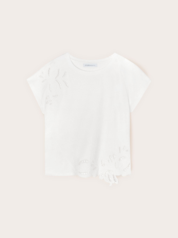 T-Shirt aus Jersey mit Lochstickerei