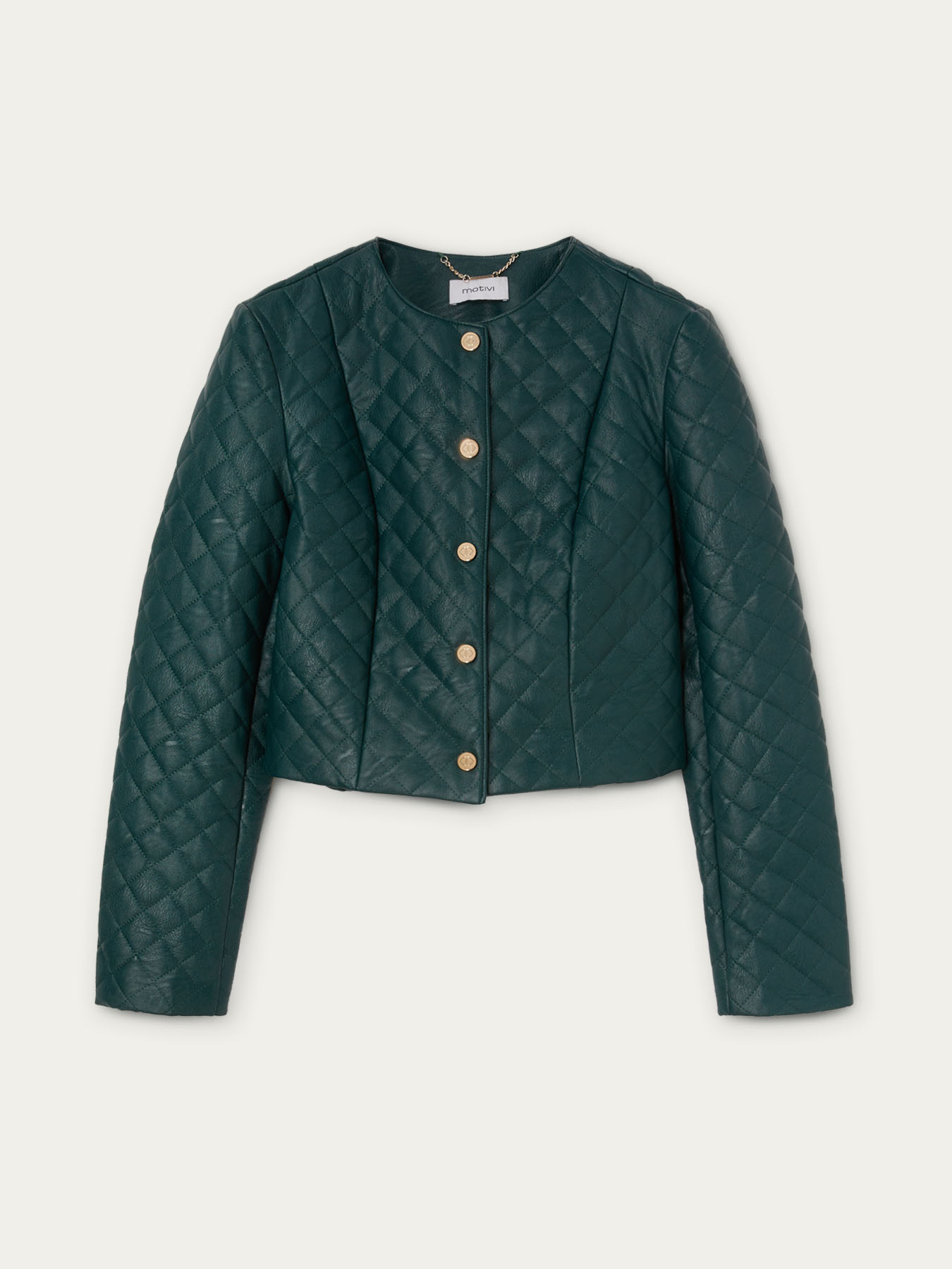 Quilted faux leather bolero jacket image number 3