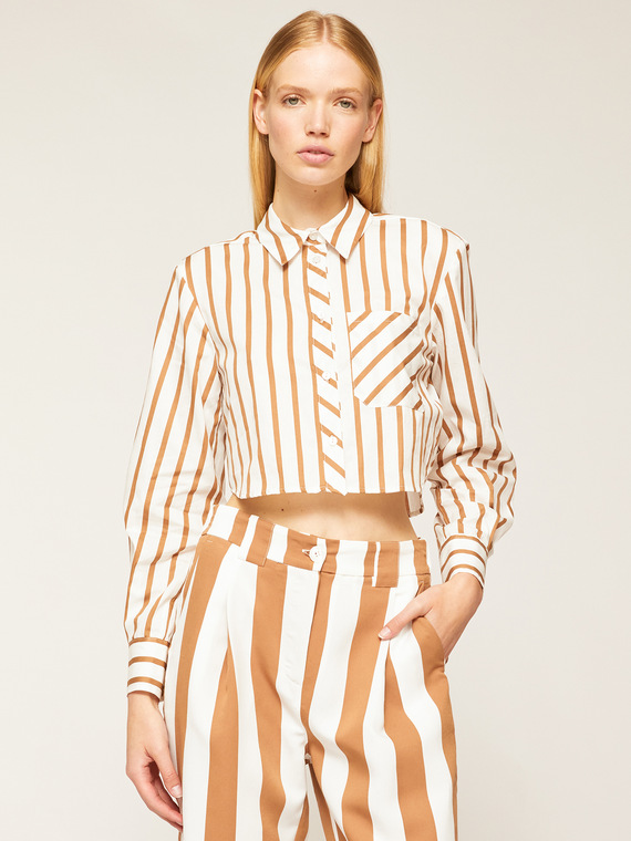 Striped cropped shirt