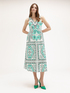 Midi dress with foulard pattern image number 0