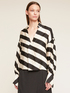 Oversized striped satin shirt image number 0