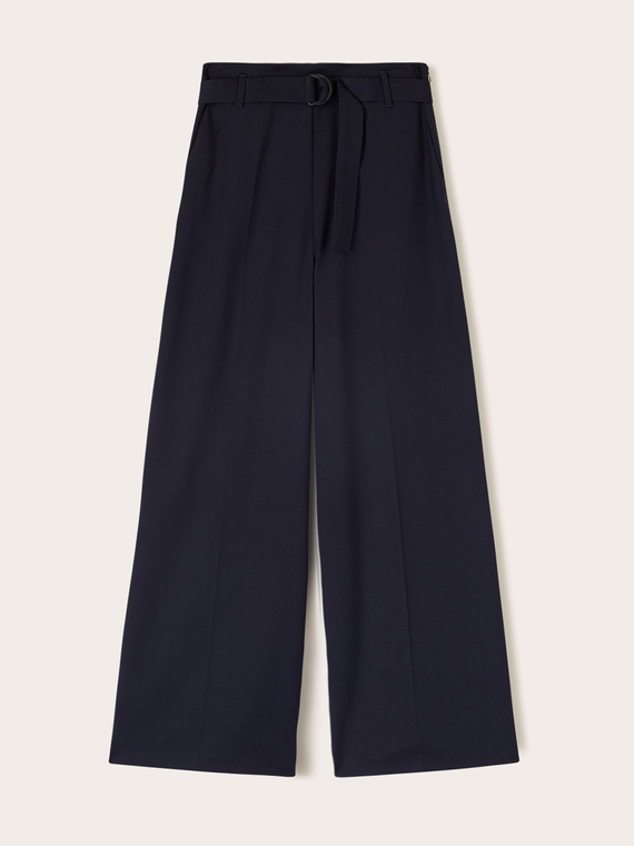 Palazzo pants in cady with belt