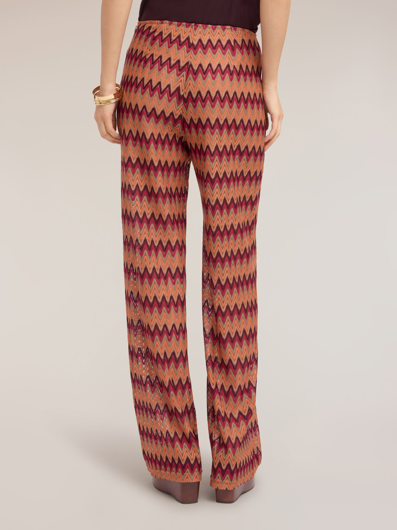 Chevron knit palazzo pants image number 1