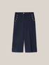 Cropped wide-leg trousers with buttons image number 3
