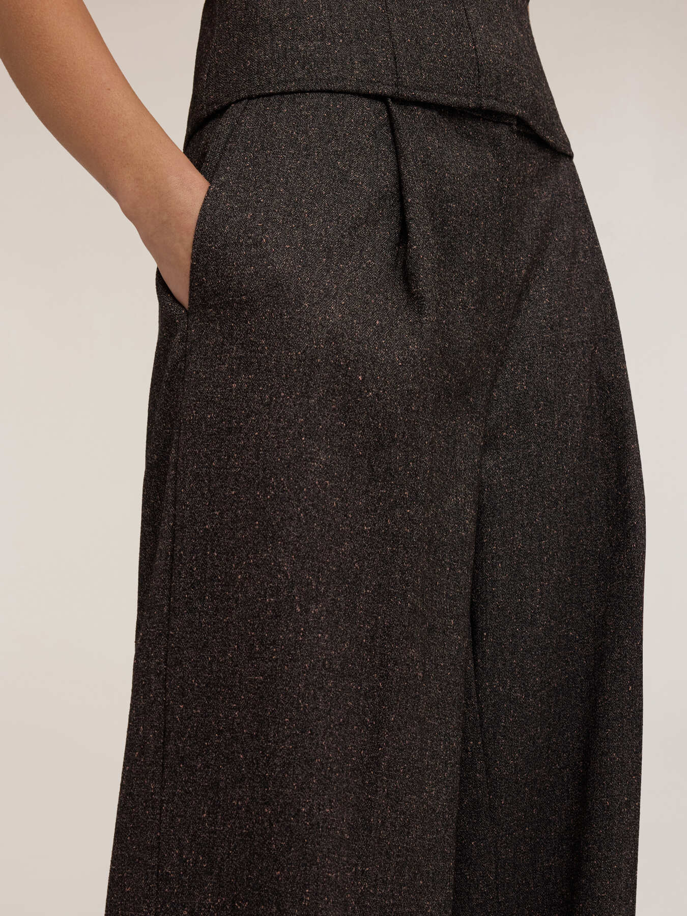 Palazzo-Hosen aus garngefärbtem Stoff image number 2