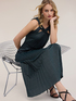 Long pleated dress in lurex jersey image number 4