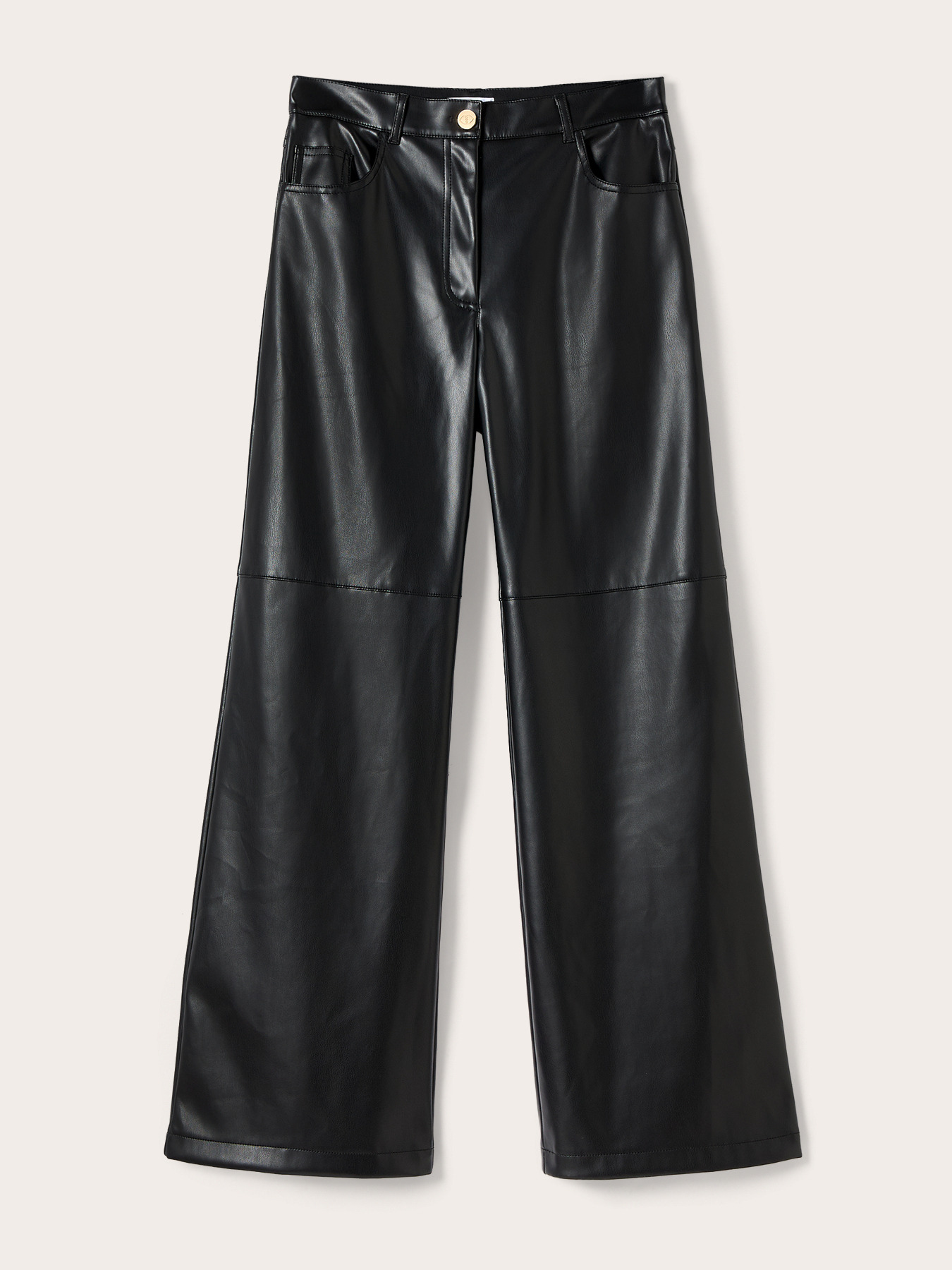 Shiny-effect palazzo pants image number 4