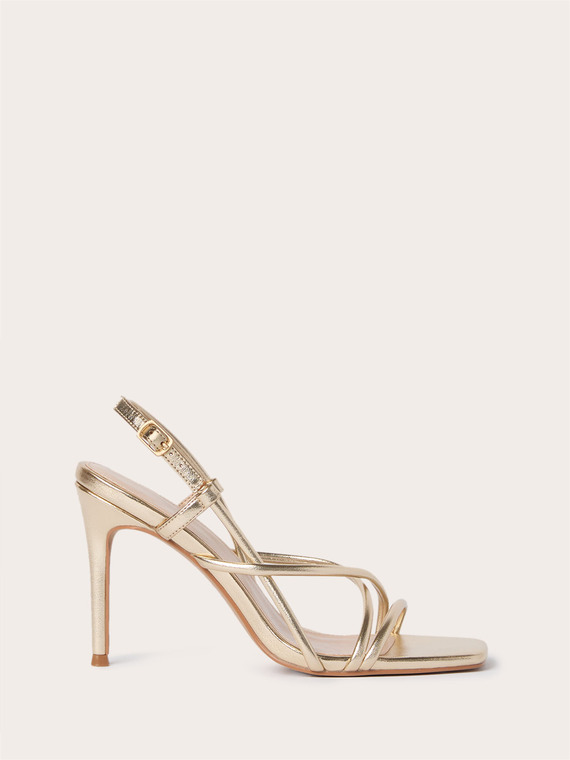 Gold sandals with braided straps