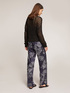Wide-leg trousers with scarf pattern image number 1