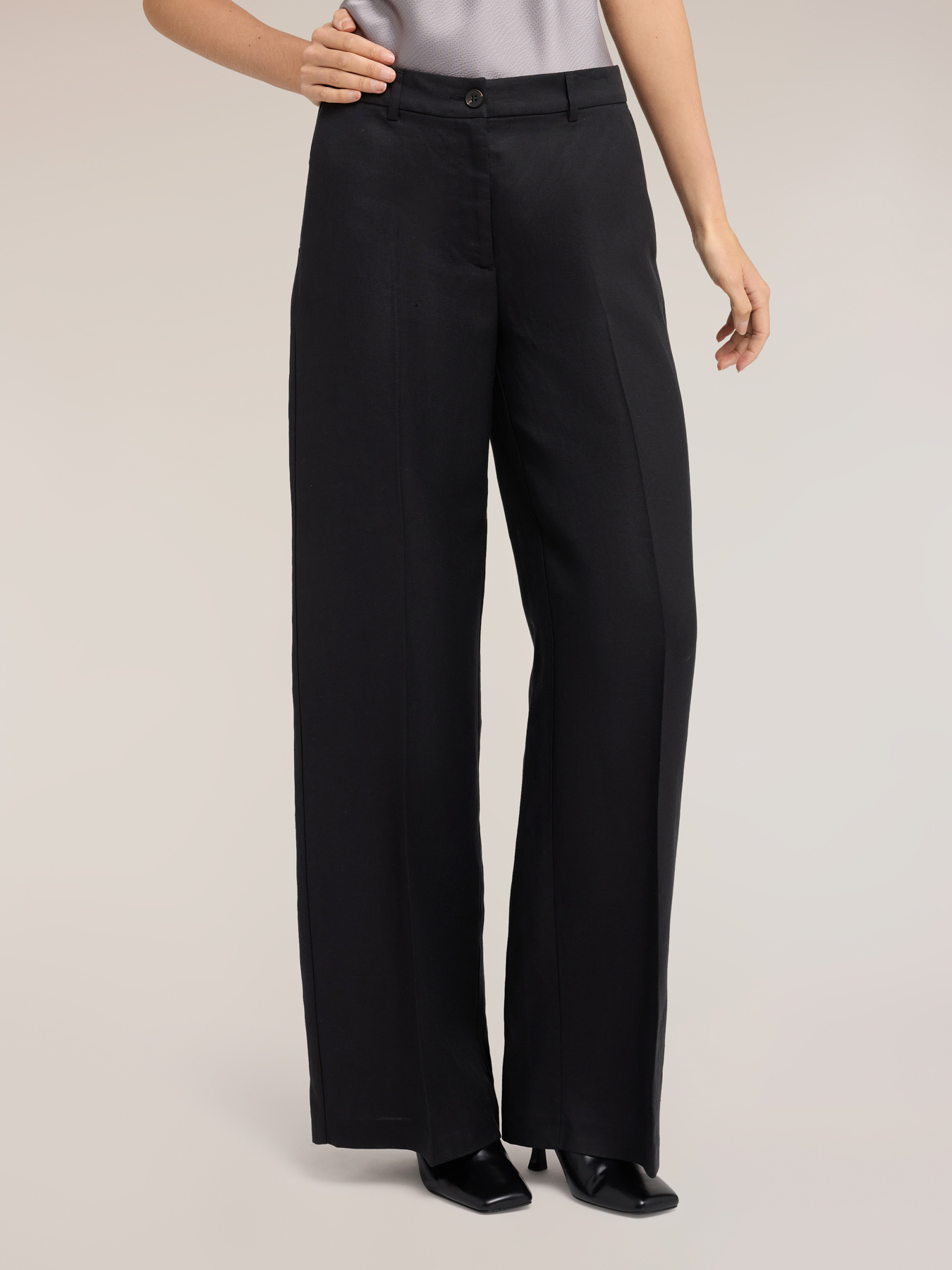 Palazzo-Hose aus Leinenmischung image number 2