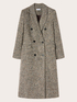 Double-breasted herringbone fabric coat image number 4