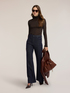 Dolcevita a righe in misto cashmere con arricciatura image number 2