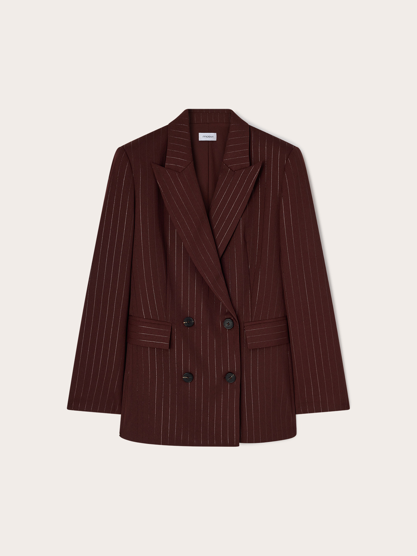 Double-breasted pinstripe blazer with lurex image number 4