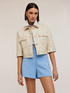 Chaqueta cropped con cuello de tejido revestido image number 2