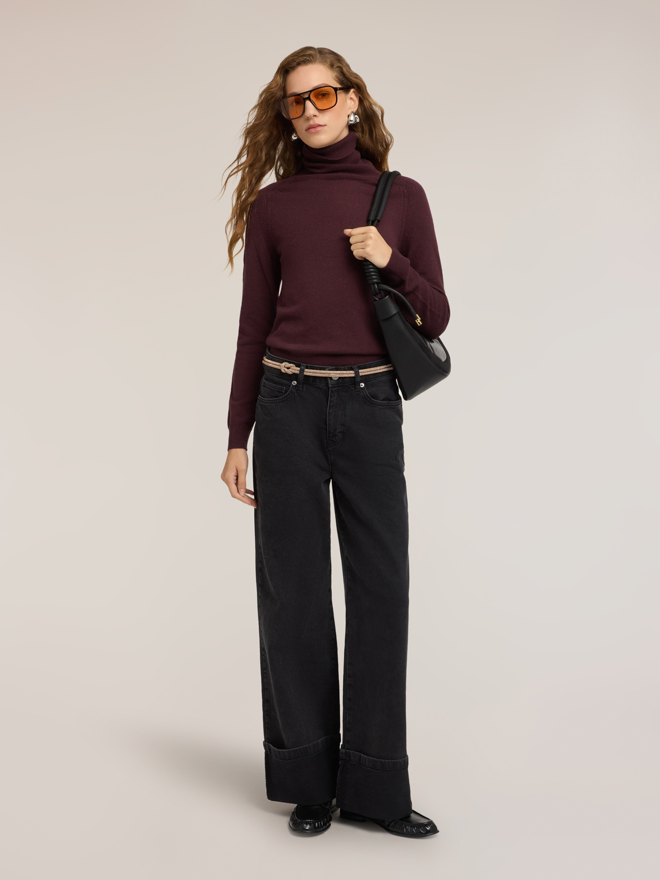 Rollkragenpullover aus Kaschmir mit Ajourmuster image number 2