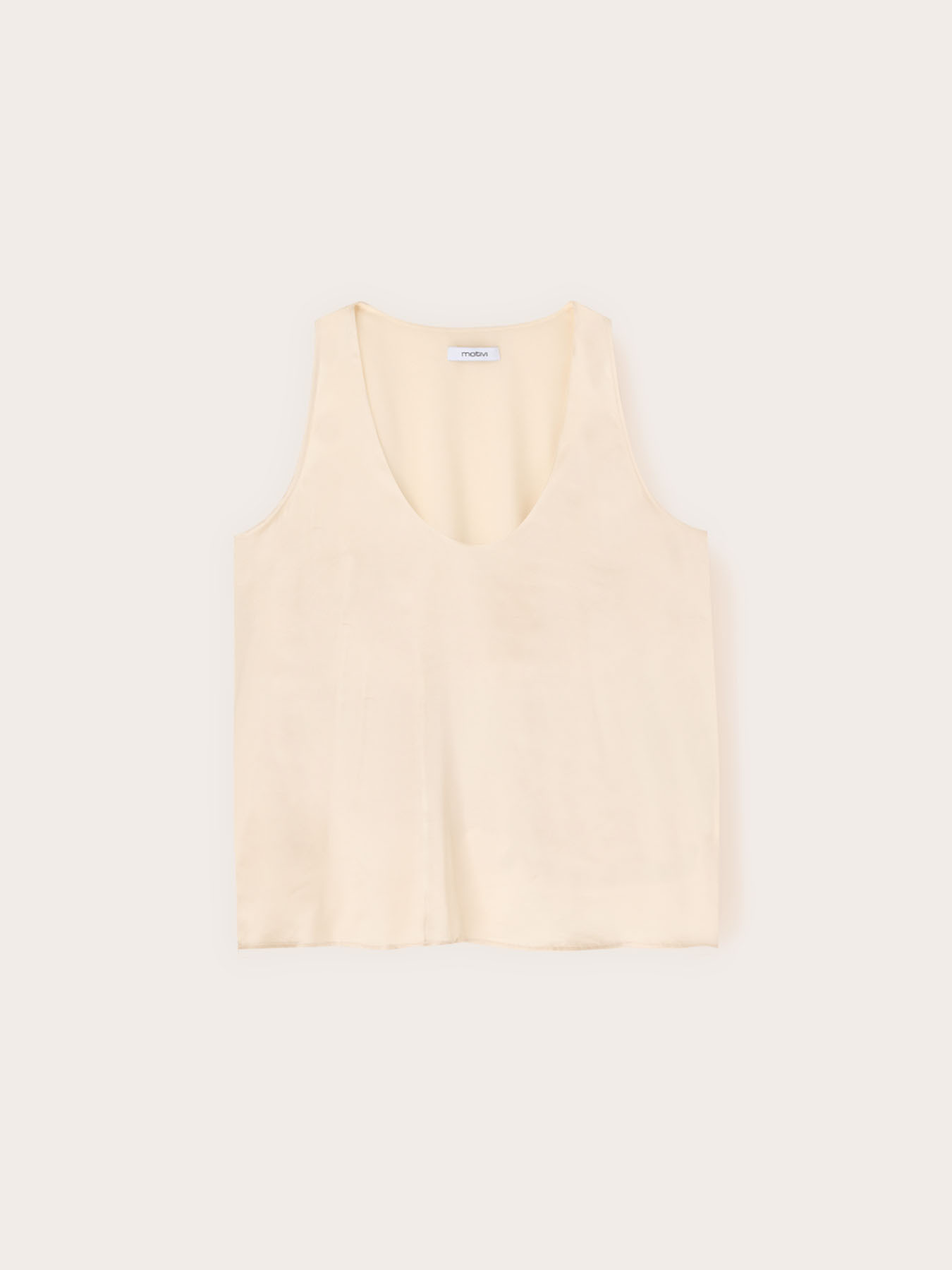 Viscose satin top with deep neckline image number 3