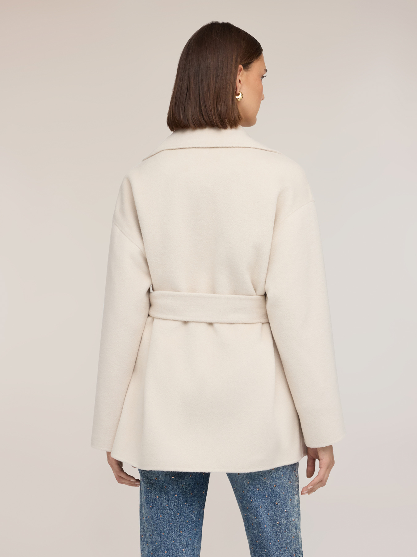 Belted coat in wool-blend double cloth image number 1