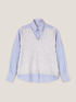 Pull combin&eacute; avec chemise &agrave; rayures image number 3