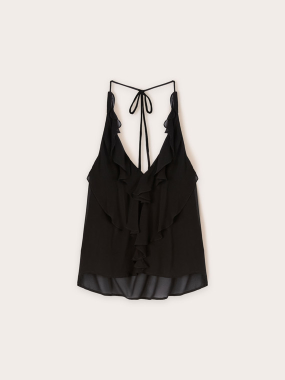 Top aus Georgette mit R&uuml;schen