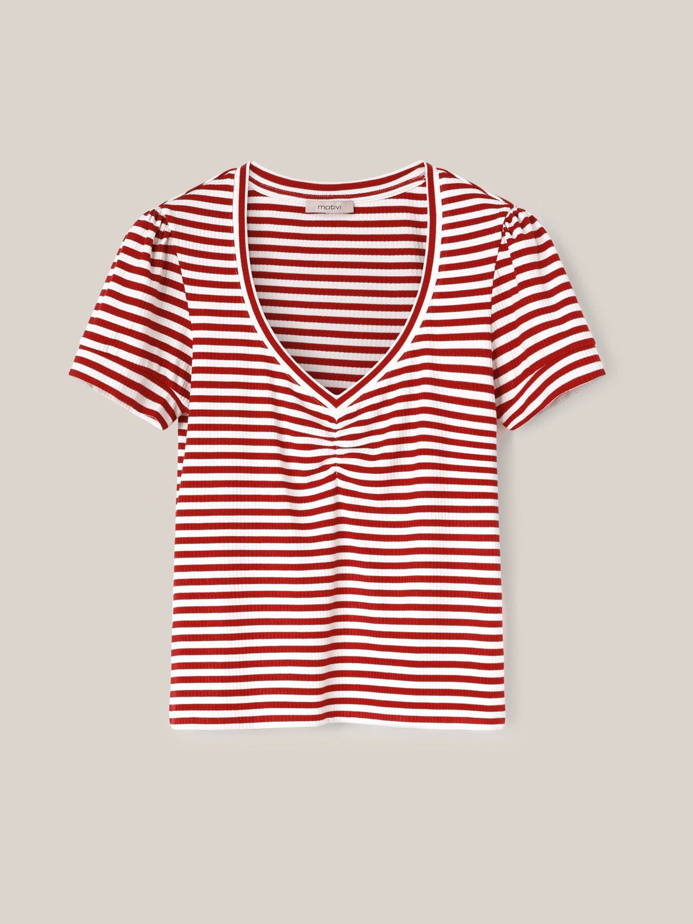 Striped ribbed jersey T-shirt image number 3
