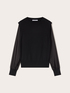 Viscose sweater with satin sleeves image number 4