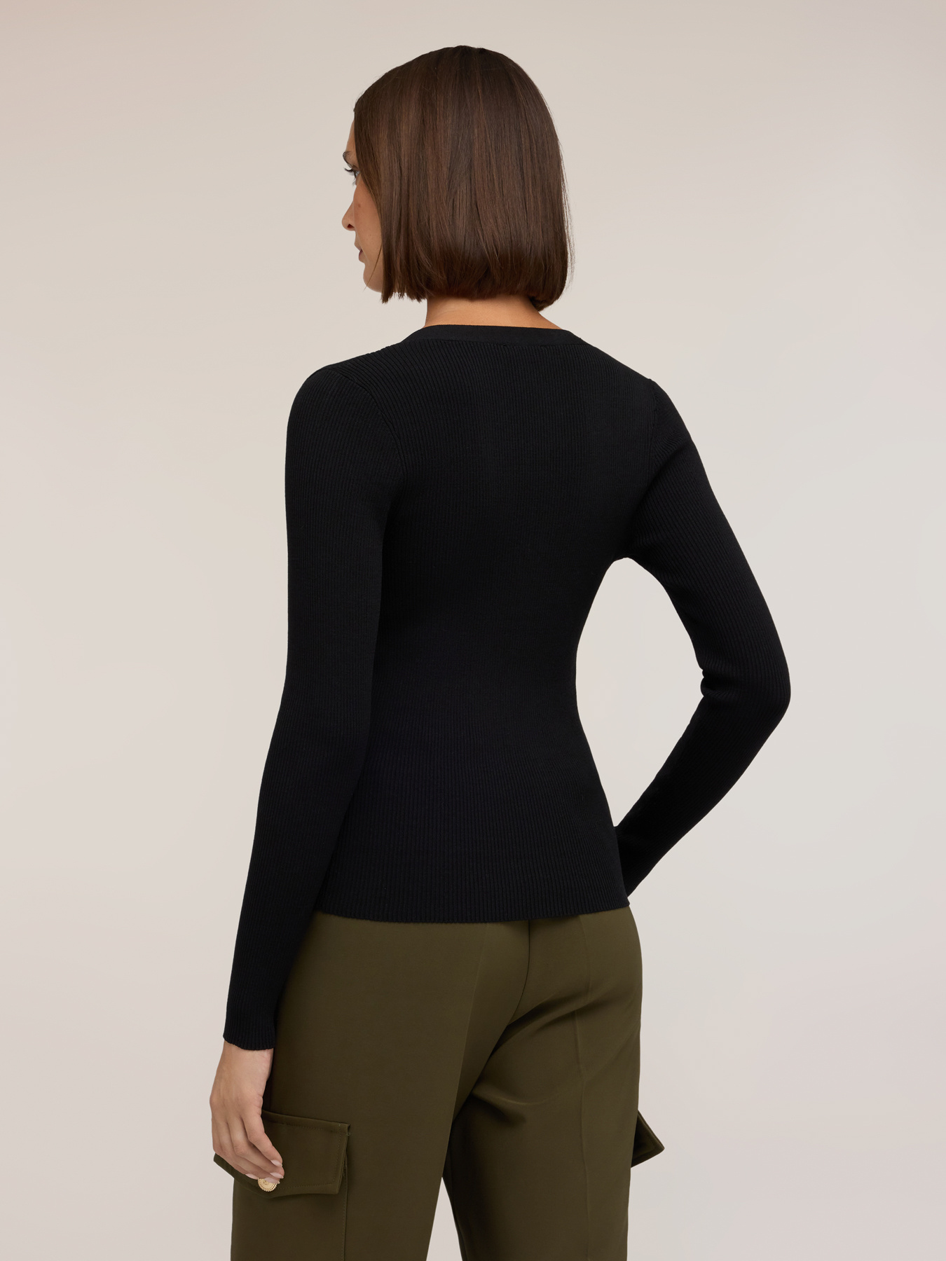 Ribbed knit cardigan image number 1