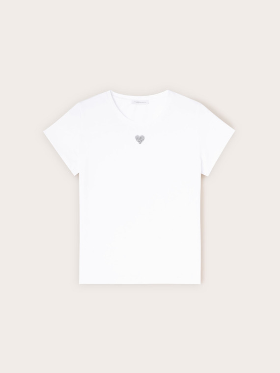 T-Shirt aus Jersey mit Paillettenherz