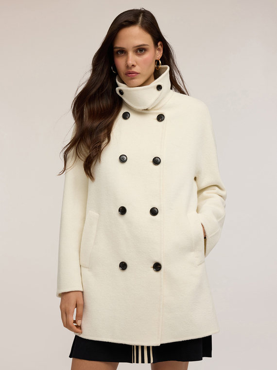 Cappotto a kimono in panno misto lana