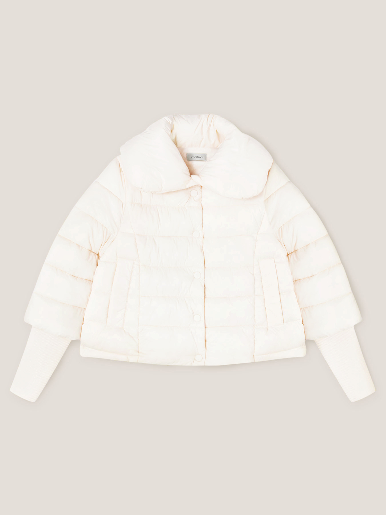 Piumino corto light weight con polsini in maglia image number 3