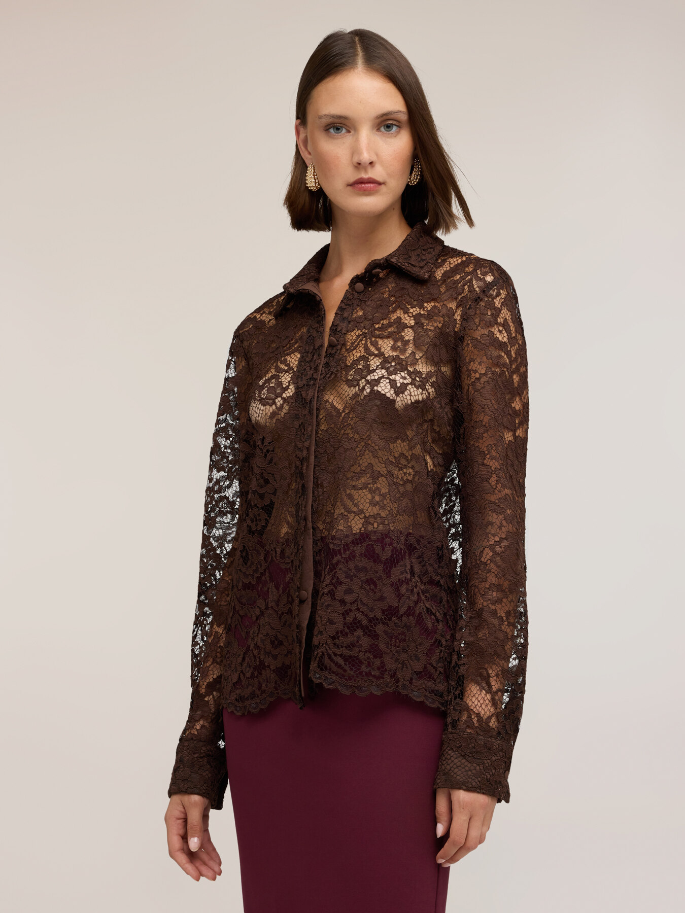 Chemise en dentelle florale image number 0