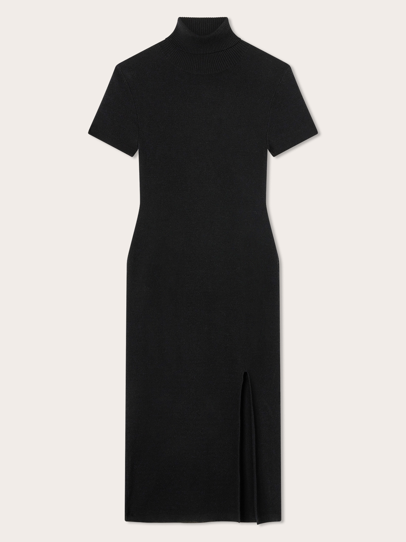 Knit sheath dress with slit image number 4