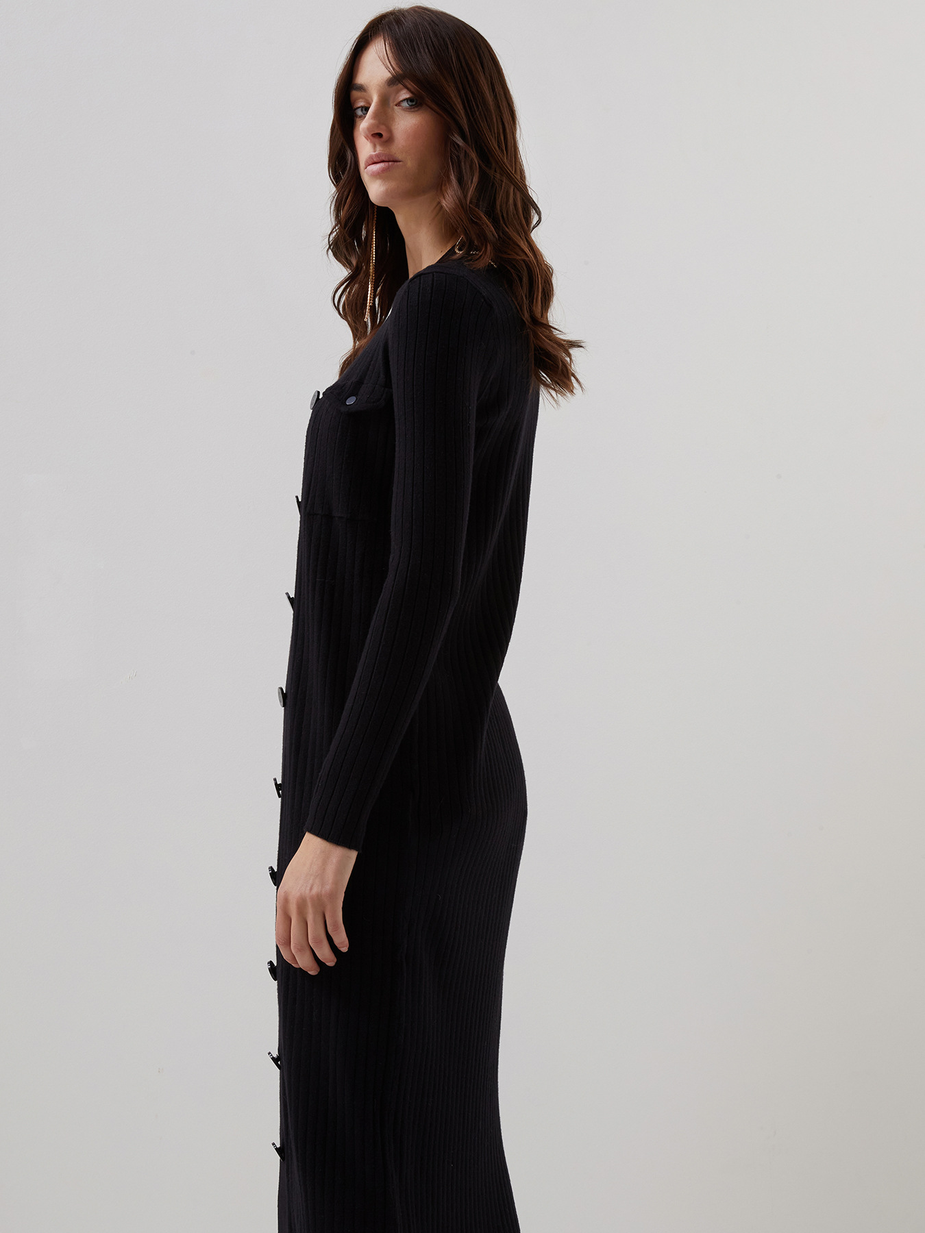 Cardigan lungo a coste image number 2