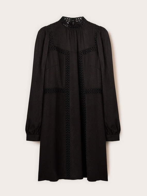 Vestito jacquard con collo alto