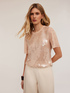 T-shirt in tulle con maxi paillettes image number 0