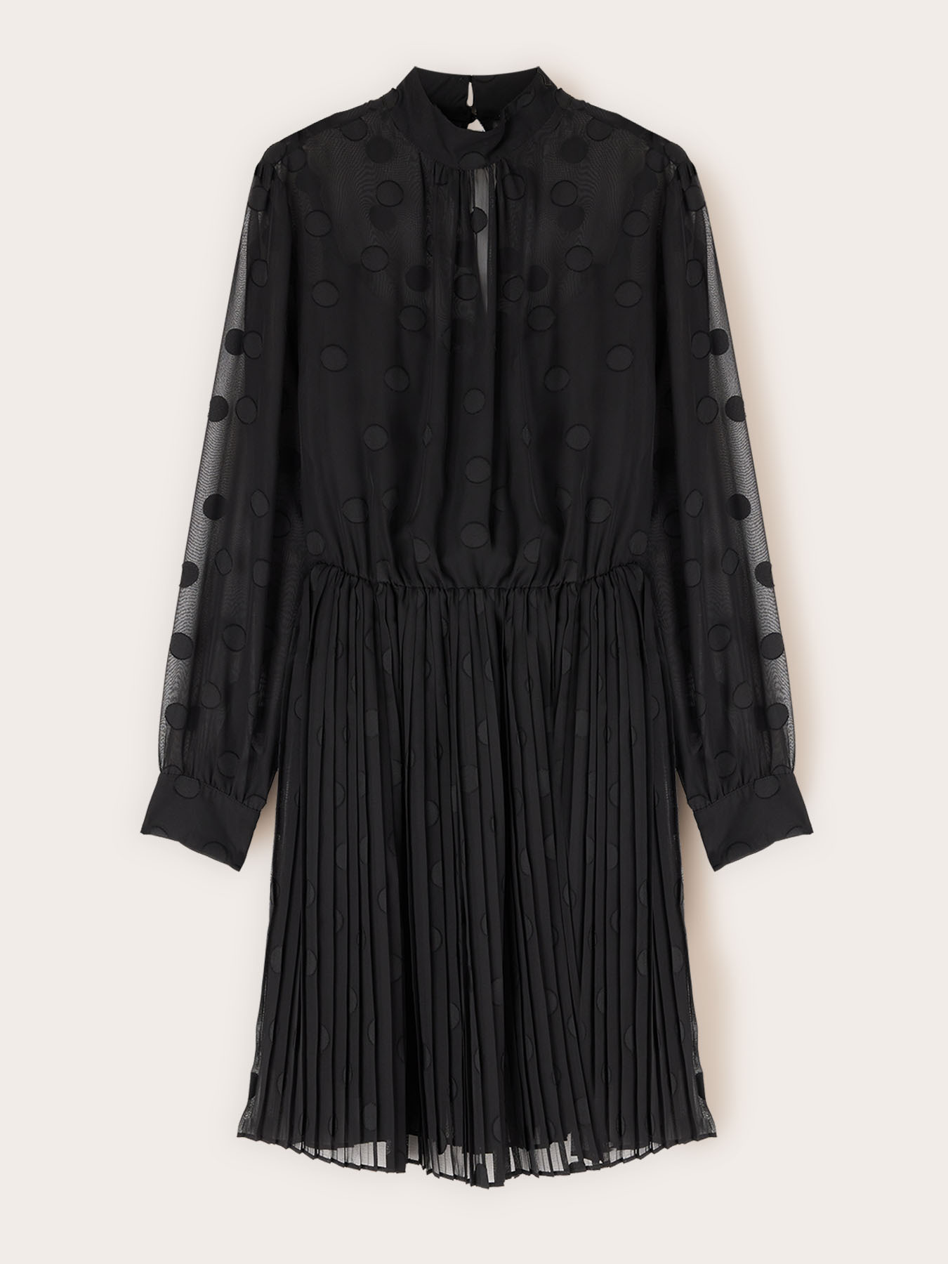 Jacquard-Flare-Kleid mit Polka-Dot-Muster image number 4