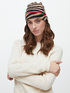 Animal-print beanie with contrasting trims image number 0