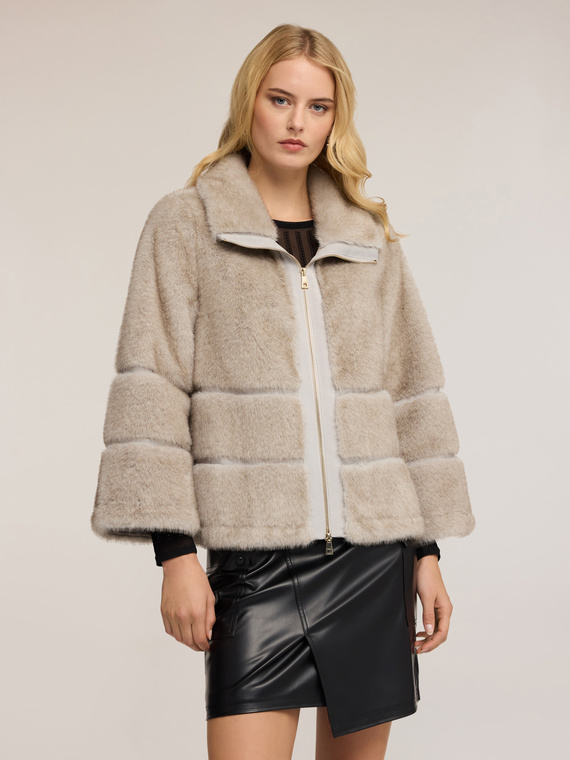 Jacke mit Teddy-Effekt und Reißverschluss