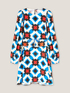 Kurzes Kleid mit Kachelmuster-Gürtel image number 3